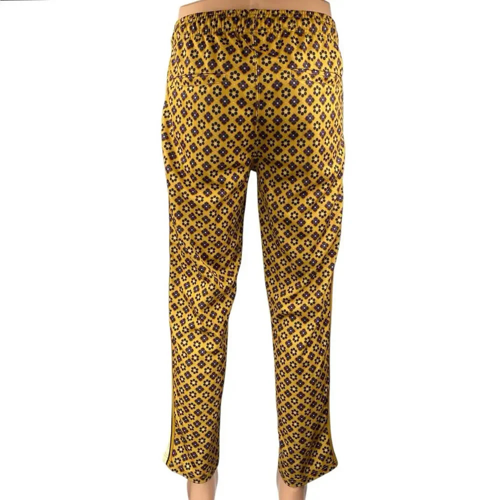 Urban Outfitters Oscar Tricot Mens Yellow Floral Straight Trousers Track Pants S